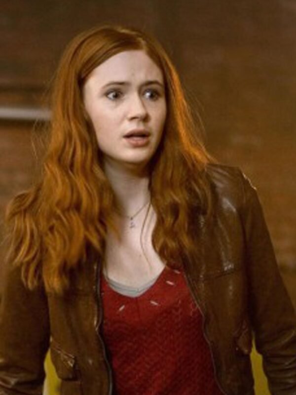 Amy Pond Doctor Who Season 5 Karen Gillan Brown Leather Jacket