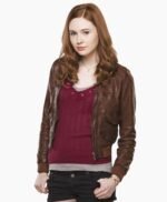 Amy Pond Doctor Who Season 5 Karen Gillan Brown Leather Jacket