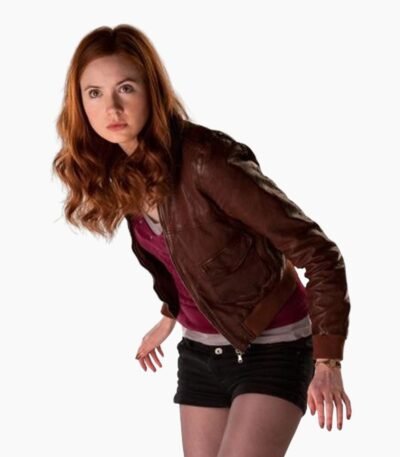 Amy Pond Doctor Who Season 5 Karen Gillan Brown Leather Jacket