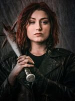 Anastasia Baranova Z Nation Biker Leather Jacket