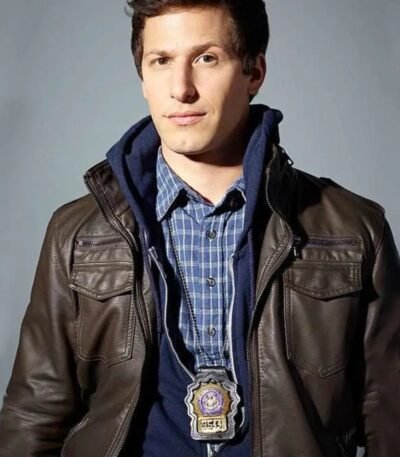 Andy Samberg Brooklyn Nine-Nine Jake Peralta Black Leather Jacket