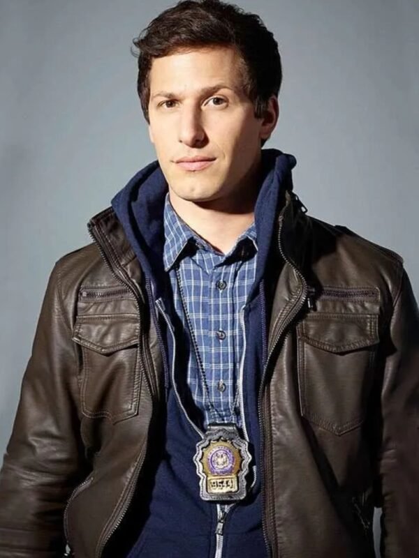 Andy Samberg Brooklyn Nine-Nine Jake Peralta Black Leather Jacket