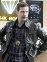 Andy Samberg Brooklyn Nine-Nine Jake Peralta Black Leather Jacket