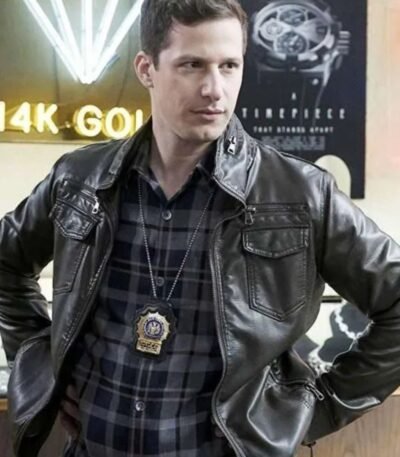 Andy Samberg Brooklyn Nine-Nine Jake Peralta Black Leather Jacket