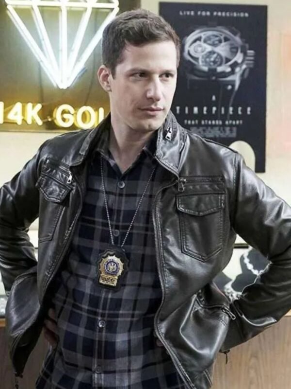 Andy Samberg Brooklyn Nine-Nine Jake Peralta Black Leather Jacket