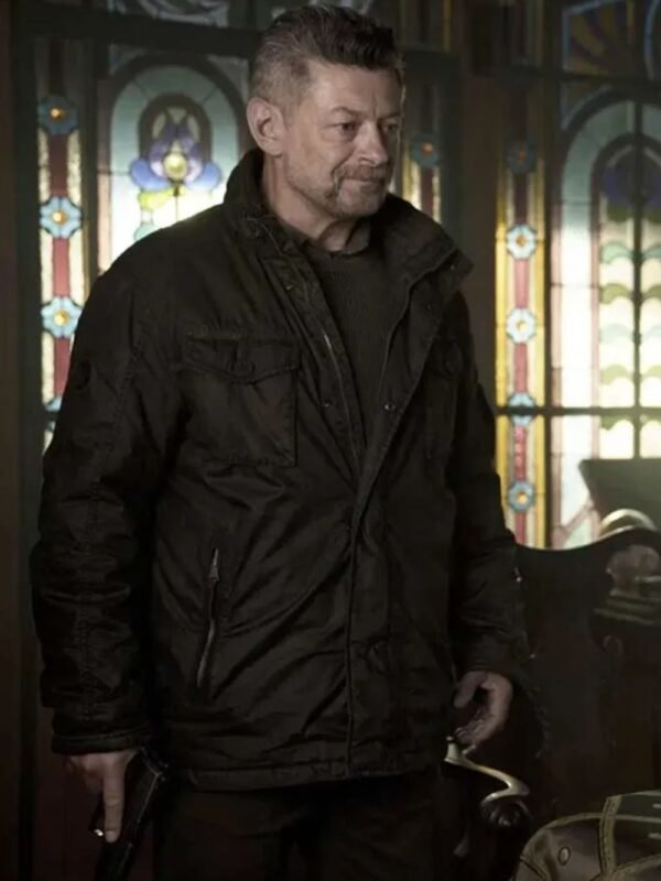 Andy Serkis SAS Red Notice George Clements Black Jacket