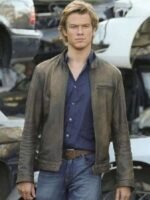 Angus MacGyver Distressed Silver Brown Leather Jacket
