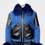 Anna Blue Shearling Sheepskin Leather Jacket