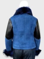 Anna Blue Shearling Sheepskin Leather Jacket