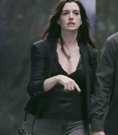 Anne Hathaway WeCrashed 2022 Black Leather Jacket