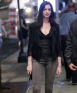Anne Hathaway WeCrashed 2022 Black Leather Jacket