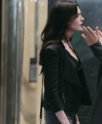 Anne Hathaway WeCrashed 2022 Black Leather Jacket