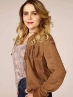 Annie Marks Fringe Good Girls Brown Suede Leather Jacket