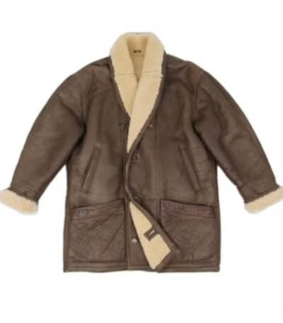 Anthony Shearling Buttoned Closure Brown Coat