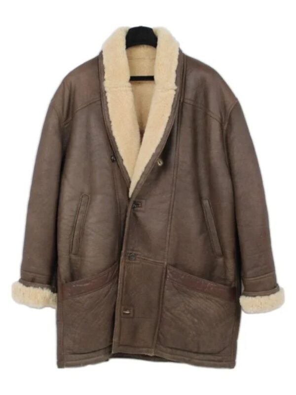 Anthony Shearling Buttoned Closure Brown Coat