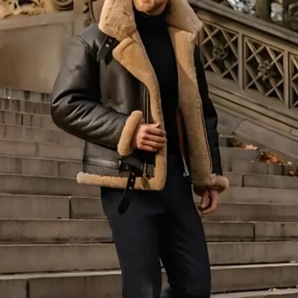 Aquaman Arthur Curry Brown Shearling Fur Leather Jacket