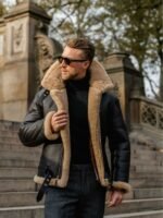 Aquaman Arthur Curry Brown Shearling Fur Leather Jacket