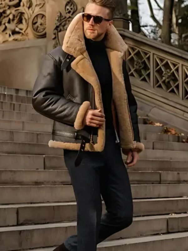 Aquaman Arthur Curry Brown Shearling Fur Leather Jacket