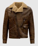 Aquaman Justice League Brown Leather Fur Jacket