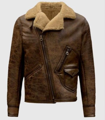 Aquaman Justice League Brown Leather Fur Jacket