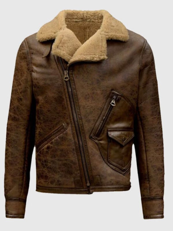 Aquaman Justice League Brown Leather Fur Jacket