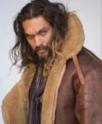 Aquaman Justice League Brown Leather Fur Jacket