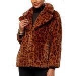 Aria Genuine Mink Fur Leopard Print Coat