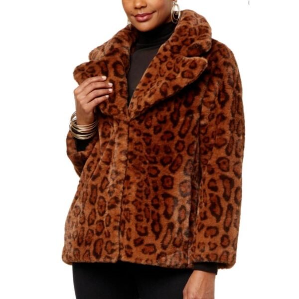 Aria Genuine Mink Fur Leopard Print Coat