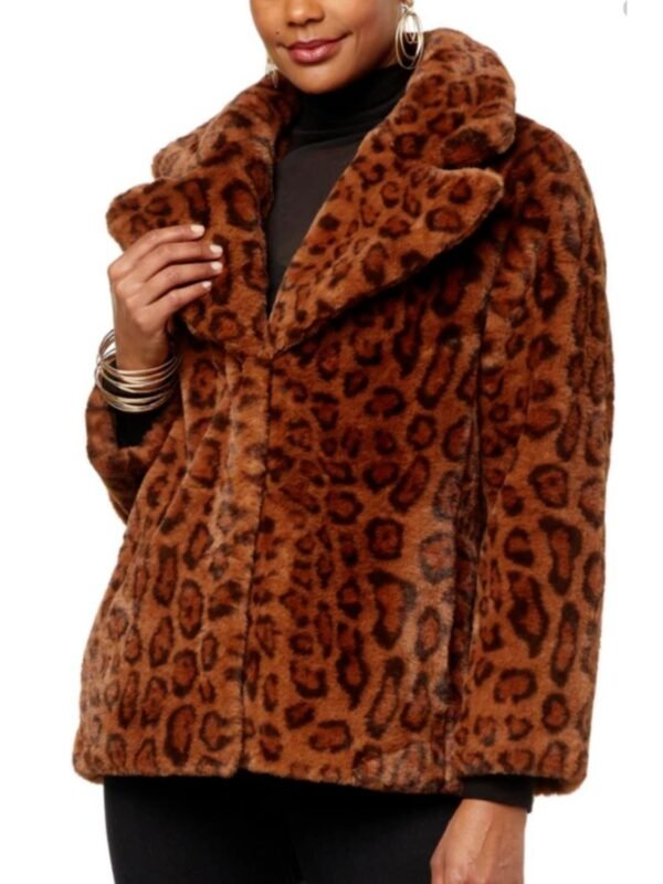 Aria Genuine Mink Fur Leopard Print Coat