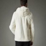 Armando Mink Fur White Hooded Jacket