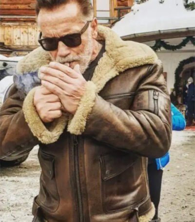 Arnold Schwarzenegger B6 Aviator Shearling Fur Jacket