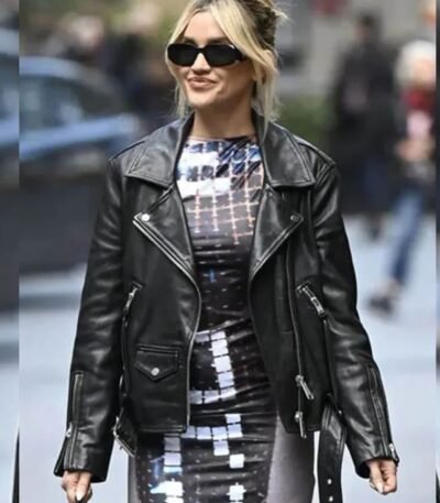 Ashley Roberts Biker Leather Jacket
