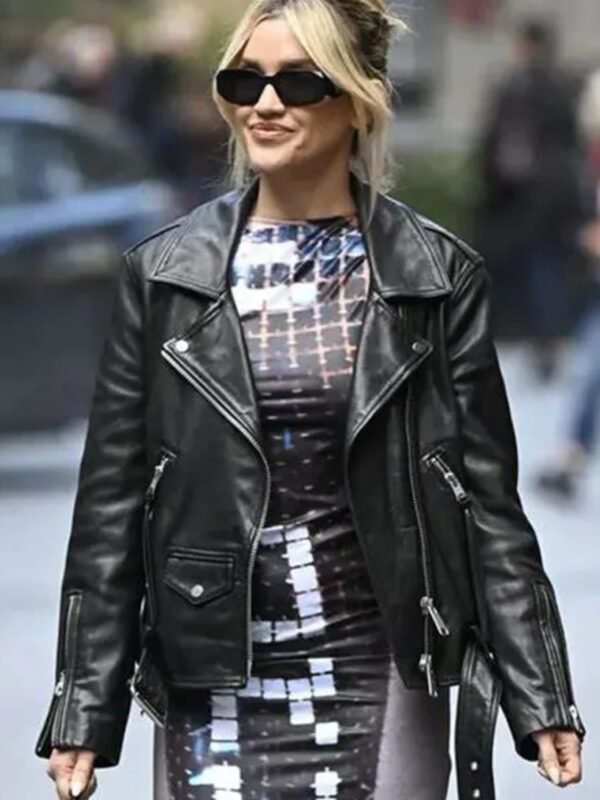 Ashley Roberts Biker Leather Jacket