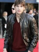 Ashton Kutcher Bomber Leather Jacket