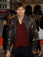 Ashton Kutcher Bomber Leather Jacket