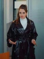 Asli Tuna As the Crow Flies S02 Black Leather Trench Coat