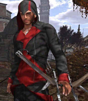 Assassins Creed Connor Kenway Red and Black Hoodie Jacket