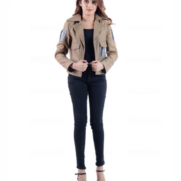 Attack On Titan Survey Corps Khaki Leather Jacket