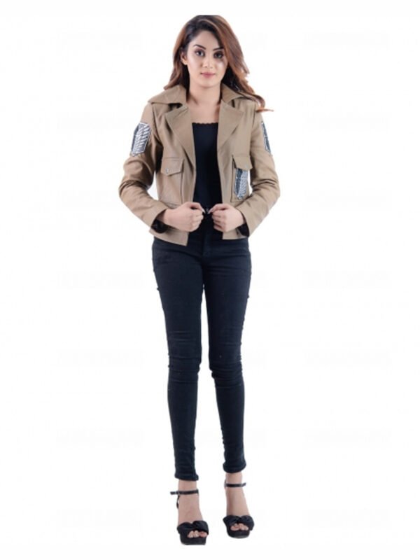 Attack On Titan Survey Corps Khaki Leather Jacket