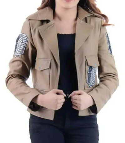 Attack On Titan Survey Corps Khaki Leather Jacket