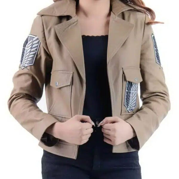 Attack On Titan Survey Corps Khaki Leather Jacket