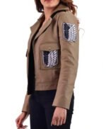 Attack On Titan Survey Corps Khaki Leather Jacket