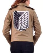 Attack On Titan Survey Corps Khaki Leather Jacket