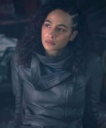 Aurora Perrineau Westworld S4 E7 Leather Jacket