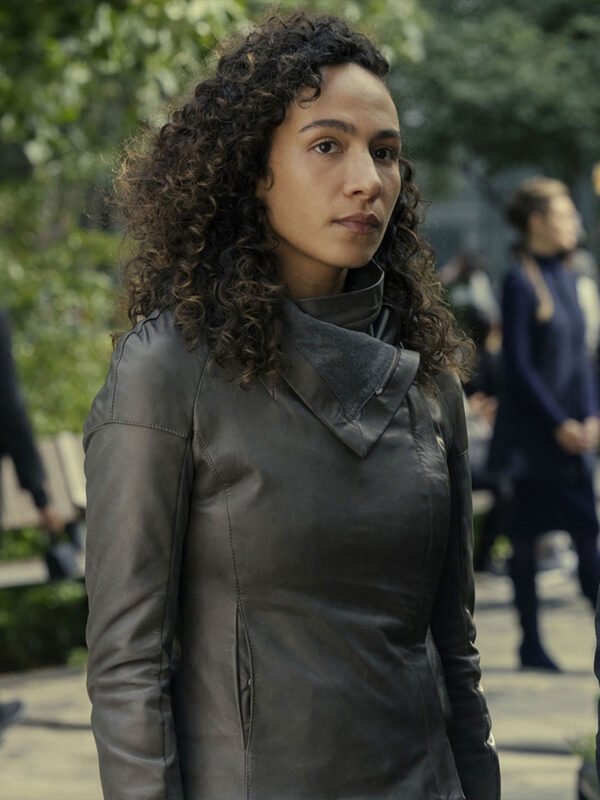 Aurora Perrineau Westworld S4 E7 Leather Jacket