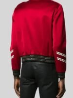 BTS Jimin Red Satin Bomber Jacket
