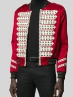 BTS Jimin Red Satin Bomber Jacket