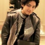 BTS V The Streets Of France Studded Leather Jacket