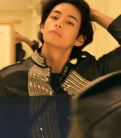 BTS V The Streets Of France Studded Leather Jacket