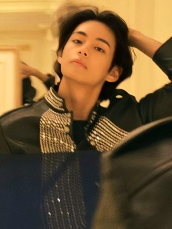 BTS V The Streets Of France Studded Leather Jacket
